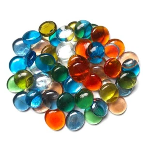 200 g/16 piezas 28-32 mm gotas grandes de vidrio transparente pepitas hágalo usted mismo mosaico arte artesanal - Imagen 1 de 15