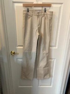 Zara Womens Vegan Leather Flare Leg High Waist Pants Ivory Size 6 - Picture 1 of 8