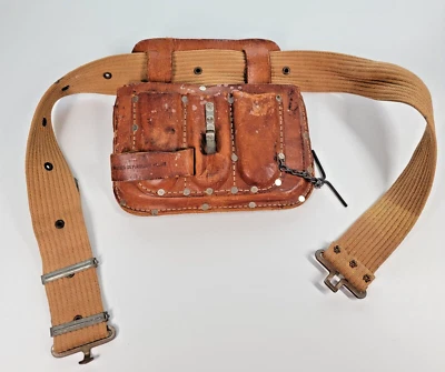 Vintage Sears Craftsman 945805 Top Grain Cowhide Leather Tool Bag Pouch & Belt - Image 1 of 4