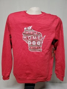Damen Home Free Wisconsin Winter Weihnachten Pullover Rot Größe Small - Bild 1 von 10