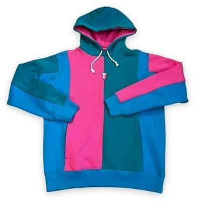 Sudadera con Capucha Teddy Fresh Bloque de Color Chicle Rosa Azul Verde Unisex Retro Mediana Foto 1 de 4
