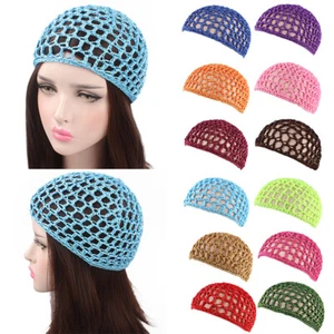 Frauen Mesh Haarnetz Häkeln Cap Snood Schlafen Nacht Abdeckung Turban Hut : - Bild 1 von 26