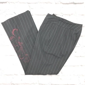 Nine & Company Petite Petite Stretch schwarz Nadelstreifen Blumen Akzent Gr. 2P 27"x 29" - Bild 1 von 8