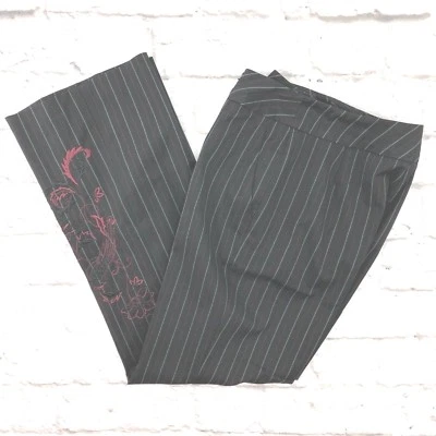 Nine & Company Petite Petite Elástico Negro Rayas Acento Floral talla 2P 27"x 29" Foto 1 de 4