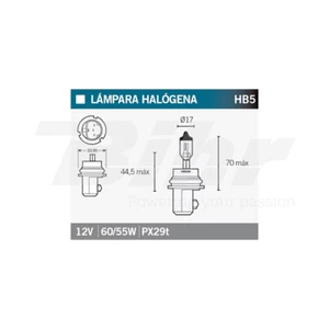 OSRAM 9007 LAMPADINA ALOGENA SINGOLA HB5 (1pz) 12V 60/55W PX29d Ø17 - 70 - Picture 1 of 1