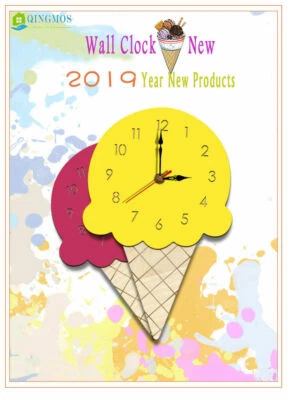 Ice Cream Wall Clock Moddrn Design Acrylic Watch Decor Living Room Quartz Needle - Image 1 of 4