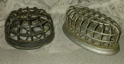 2 Vintage Original Heavy Metal Flower Frog Beehive Cage Garden Floralart Oval #2 - Image 1 of 4