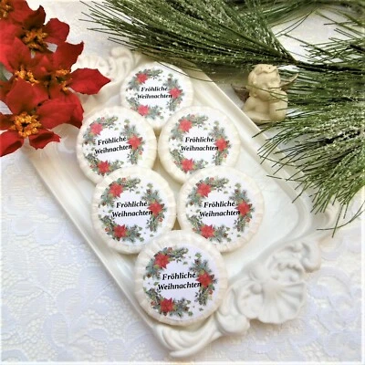 MARKENLOS 6 x Gästeseife Weihnachtsgrüße Seife Badezimmer Deko Geschenkidee Weihnachten