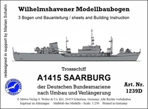 Wilhelmshavener Modellbaubogen "SAARBURG" Trossschiff M. 1:250 Neuauflage 2021 - Bild 1 von 2