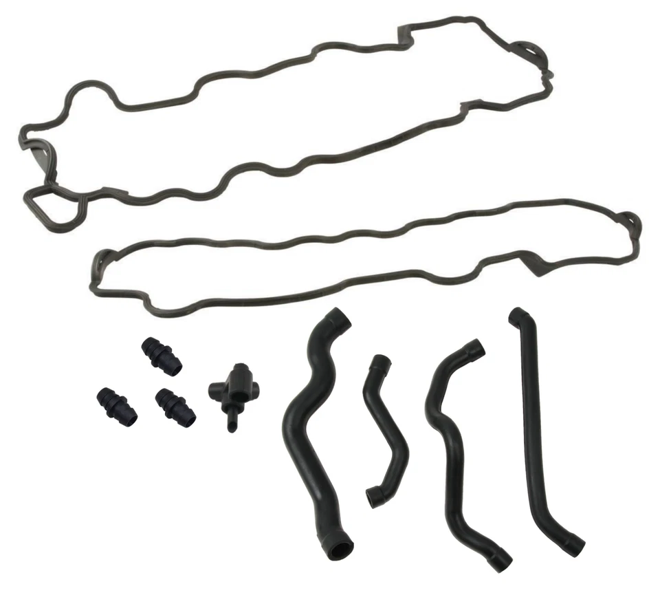 Valve Cover Gasket Lt & Rt + Breather Hose w/ Connector Kit for Mercedes 112 V6 - Image 1 of 1