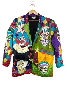 Vintage Sandy Starkman Damen L Wearable Art Wear Patchwork bestickt Jacke - Bild 1 von 14