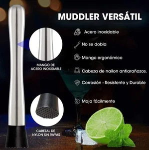Stainless Steel Red Wine Bartender Stick Ice Crusher Lemon Hammer Popsicle Measu - Picture 1 of 12
