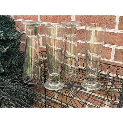 Vasos de bar de cerveza Pilsner transparentes vintage de 9 1/4" de alto  Foto 1 de 4