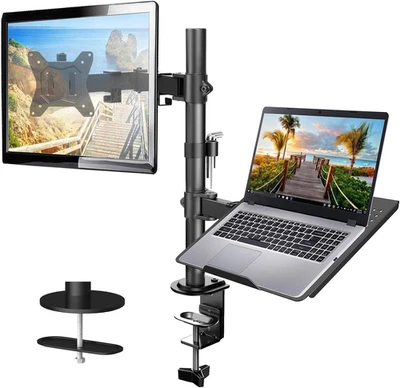HUANUO Monitor Halterung Mit Laptop Arm, Monitor Laptop Halterung Für 13-32  - Bild 1 von 4