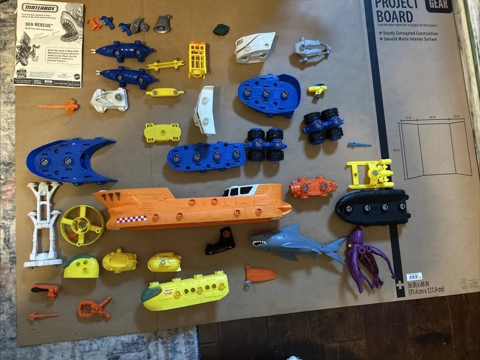 Mattel Matchbox Shark Ship Set Mega Rig Incomplete - Image 1 of 4