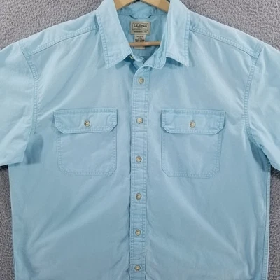 Camisa LL Bean Grande Lona Lavada al Sol Ajuste Tradicional Aire Libre Campo Safari Trabajo Foto 1 de 4