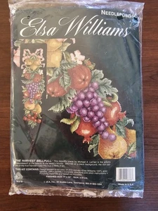 Elsa Williams Needlepoint The Harvest Bell Tirar Sellado Uvas Manzanas Peras - Imagen 1 de 5