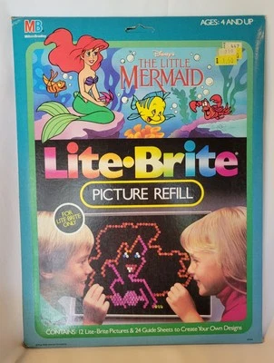 VTG Milton Bradley MB Disney’s Little Mermaid Lite Brite Picture Refill Unused - Image 1 of 2