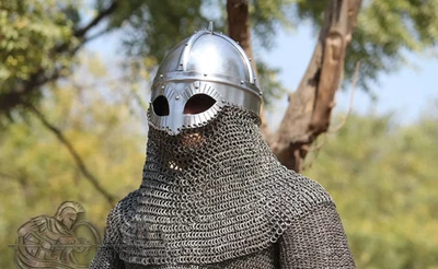 Casco vikingo Gjermundbu calibre 18 acero para evento vikingo regalos de Halloween Foto 1 de 4