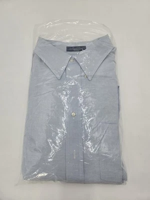 Arrow Dover 纽扣长袖牛津正装衬衫男式 19-35 大蓝色 全新  — 第 1/4 张图片