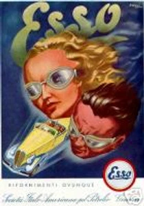 R.Bassi-ESSO-petrolio-benzina-poster-stampe-occhiali - Imagen 1 de 1