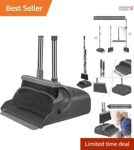 Broom Dustpan Set PET 51" Easy Storage Self-Cleaning for Home Office Outdoor - Picture 1 of 9