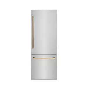 ZLINE NEW 30" BUILT IN STAINLESS STEEL REFRIGERATOR BRONZE ACC RBIVZ-304-30-CB - Picture 1 of 11