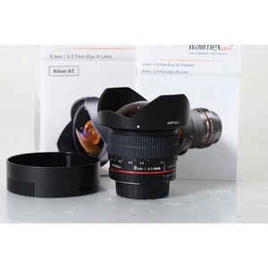 Walimex Pro 8mm 1:3,5 DSLR Fish-Eye II Objektiv AE für Nikon F Objektivbajonett - Bild 1 von 5