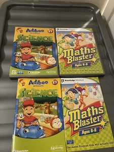 2 Rare Kids PC Education Games - Maths Blaster & Adiboo Presents Science CD Roms - Picture 1 of 4