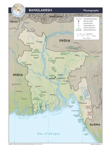 Bangladesch Physische Geographie Geographische Physiographische Karte Land Nation Druck - Bild 1 von 1
