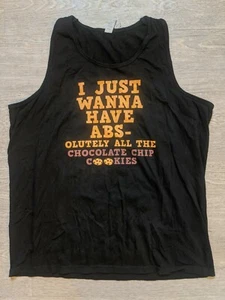 Just Wanna Have Abs-olutely All the Cookies Unisex Large tank Black - Picture 1 of 4