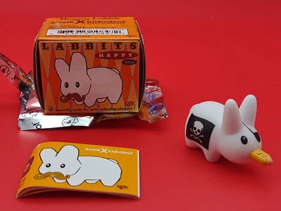 Kidrobot Happy Labbit White Pirate Hot Dog 1.3" Vinyl Figure Mini Series Kozik - Image 1 of 4