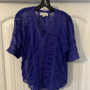 Olive And Oak Plum Purple Blouse Women’s Size M Embroider Accent - Picture 1 of 4