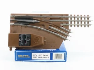 O Gauge 3-Rail K-Line K-274 Right Hand Manual Control Switch Track - Picture 1 of 6