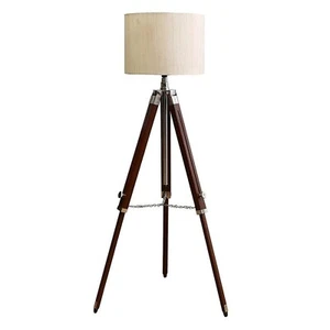 Vintage Living Room Floor lamp Wood Tripod lamp Collectible Home decor lamps - Picture 1 of 3
