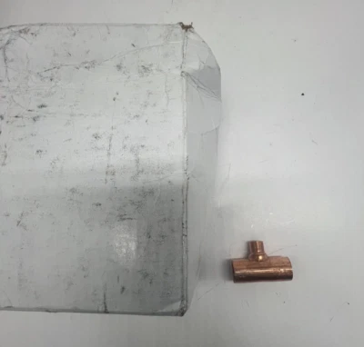 QTY 50 NIBCO Wrot Copper, Cup x Cup x Cup, 1/2 in x 1/2 in x 1/4 in Copper Tube - Image 1 of 4