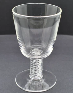Steuben #8011 Crystal Water/ Wine Goblet Air Twist Stem 4 1/4 " Signed - Picture 1 of 3