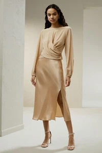 Falda LilySilk Minimalista Estética Seda Amapola Carmelo Talla 10 - Imagen 1 de 6