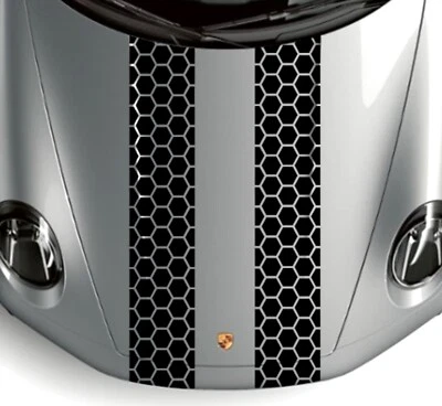 Calcomanía de vinilo capó rayas carreras 9"x60" x2 (se adapta a Porsche Cayman 718 911 Foto 1 de 4