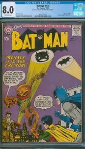 Batman #135 🌟 CGC 8.0 🌟 Sky Creature Silver Age Moldoff Cover DC Comic 1960 - Picture 1 of 2