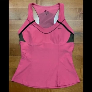 Nike Dri-fit Pink Compression Sports Bra Tank Top With Raceback Women's Size M - Picture 1 of 6
