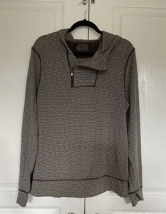 Converse One 1/4 Zip Pullover Striped Lightweight Hoodie 100% Cotton Size Large - Picture 1 of 3