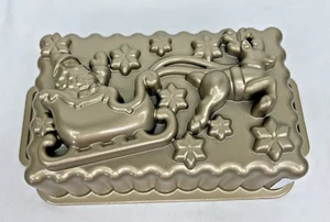 Williams Sonoma Nordic Ware Santa's Sleigh Twas The Night Christmas Loaf Pan - Picture 1 of 5