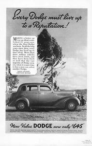 Print AD 1930's New Value Dodge $645 Sedan 4-Door Chrysler Motors Automotive - Picture 1 of 1