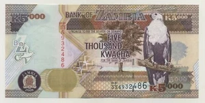 Sambia 5000 Kwacha 2008 Pick 45.d UNC Banknote Stempelglanz - Bild 1 von 2