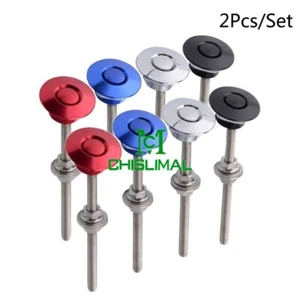 2Pcs Push Button Quick Release Hood Pins Bonnet Lock Clip Latch Bumper Universal - Bild 1 von 16