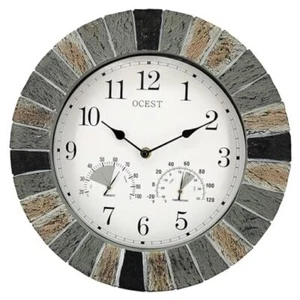 Heavy Duty Indoor Outdoor Clock, 13Inch Handmade Waterproof Wall Clock with - Picture 1 of 7
