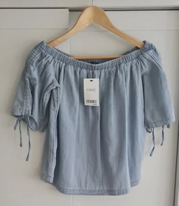 BNWT Next Ladies Blue Off The Shoulder Summer Top Size 6 RRP £25 - Picture 1 of 2