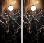 Autocollant vinyle Crowd Of Zombies Cornhole Board Wrap STRATIFIÉ #4918