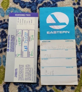 VINTAGE EASTERN AIRLINES ANBORDKARTE TICKET MIT BOOKLET - Bild 1 von 3